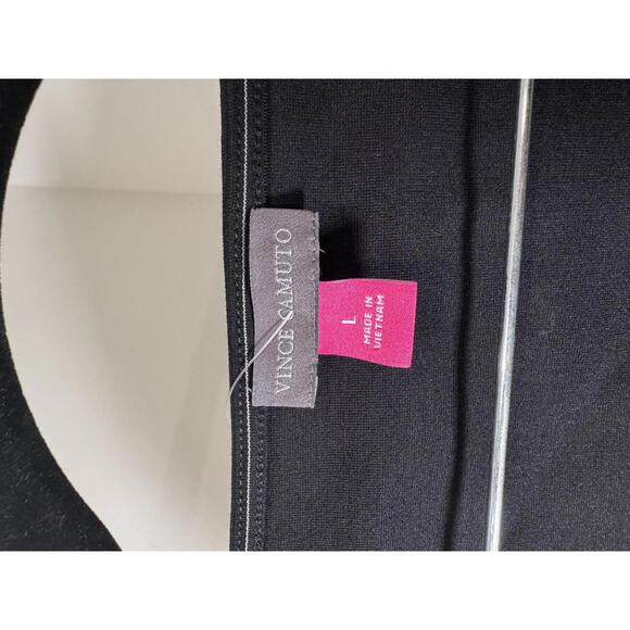 Vince Camuto Women's Black Pinstripe Puff Sleeve Top - Picture 4 of 4